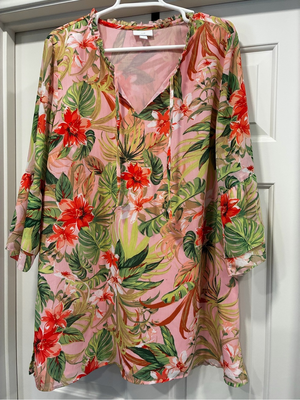 J. Jill Pink Tropical Floral Tunic